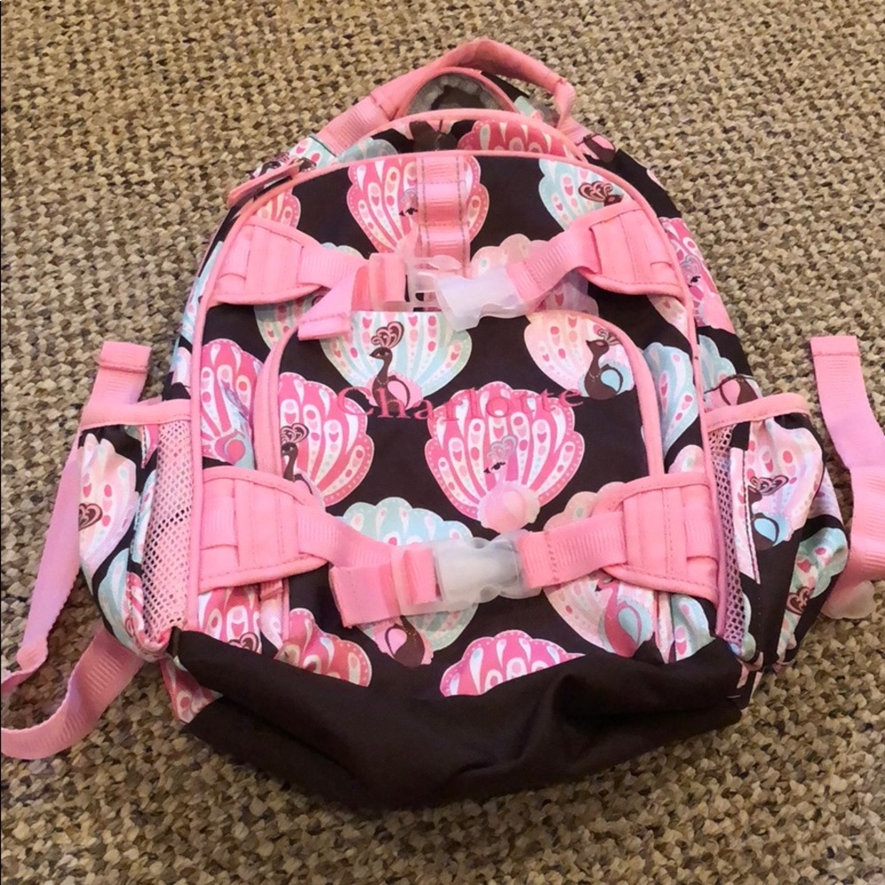 Preschool size pottery barn kids engraved bag